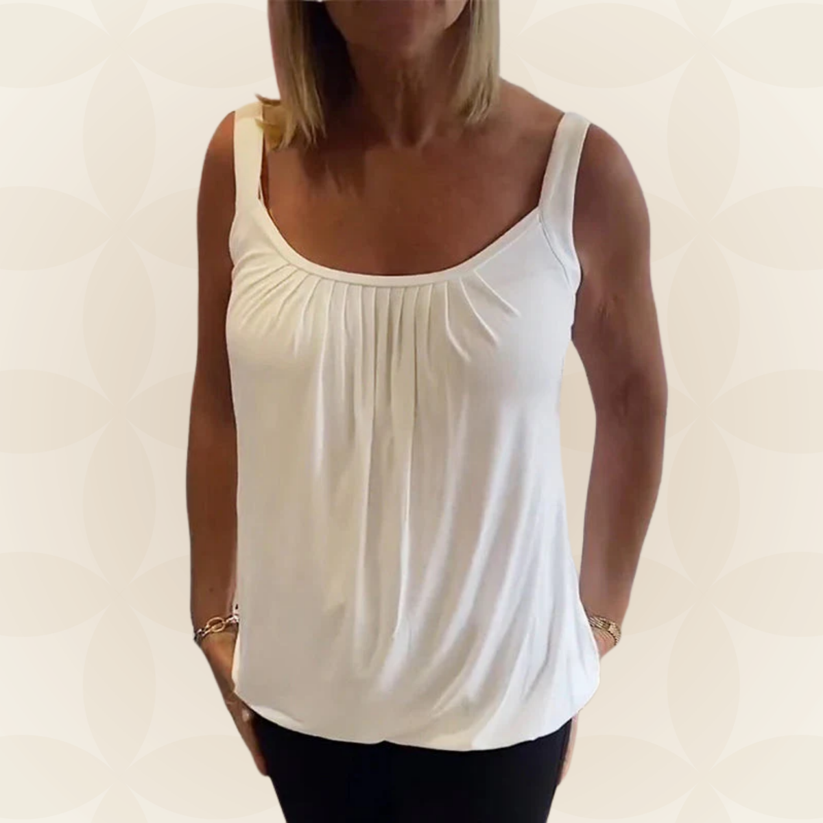 Lies | Pleated genuine relaxed sleeveless top