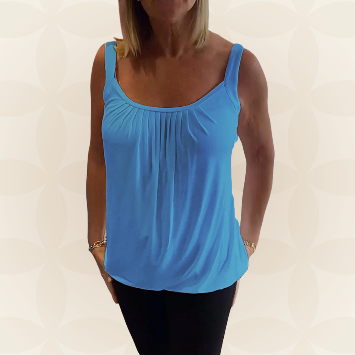 Lies | Pleated genuine relaxed sleeveless top