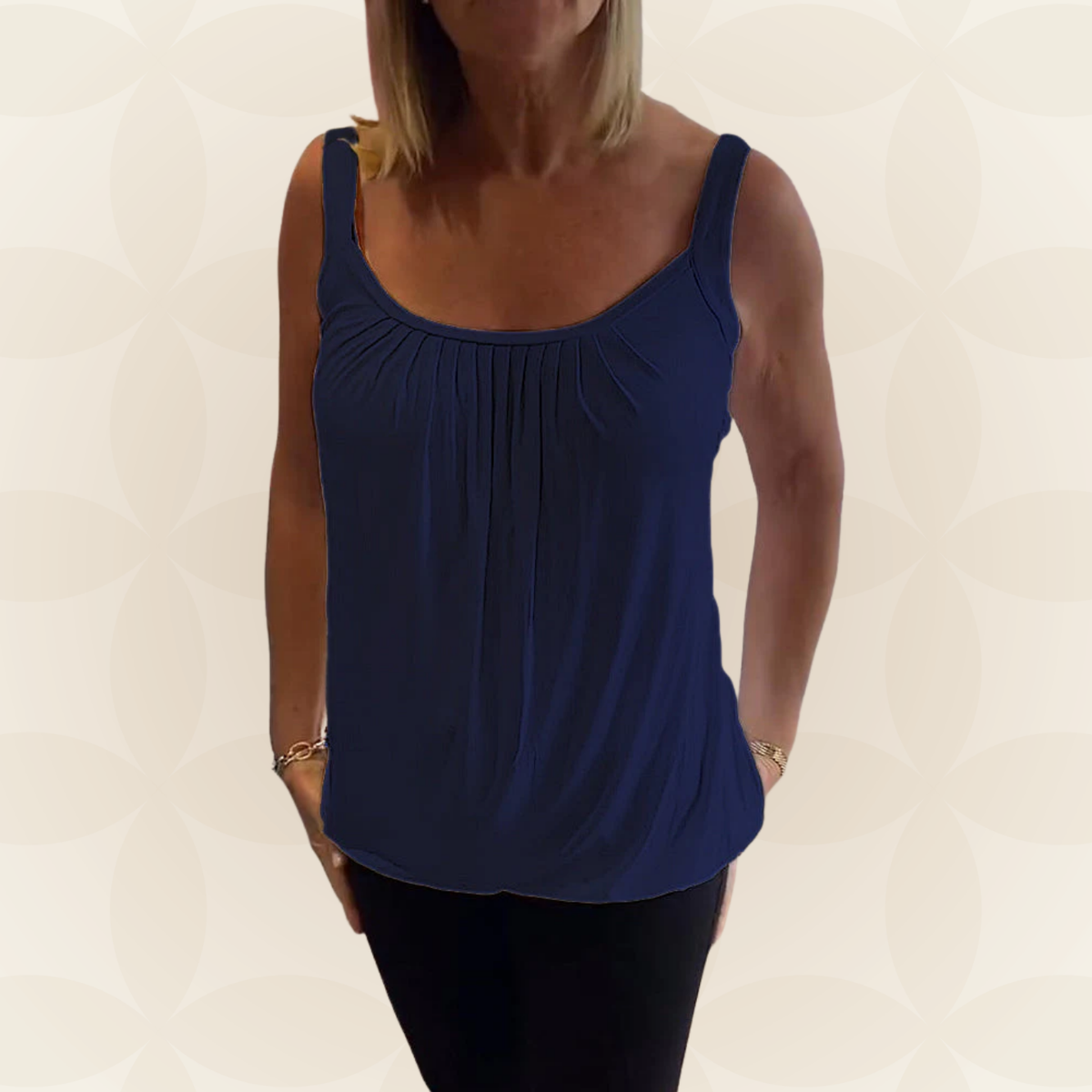Lies | Pleated genuine relaxed sleeveless top