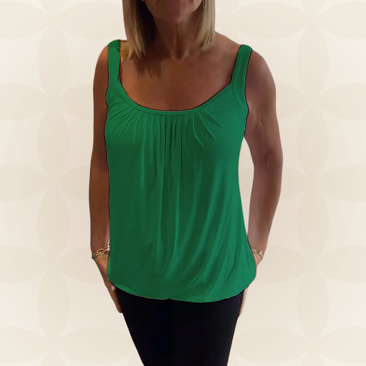 Lies | Pleated genuine relaxed sleeveless top