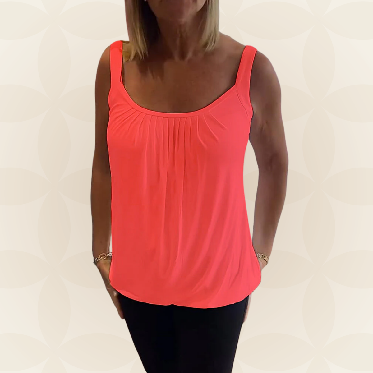 Lies | Pleated genuine relaxed sleeveless top