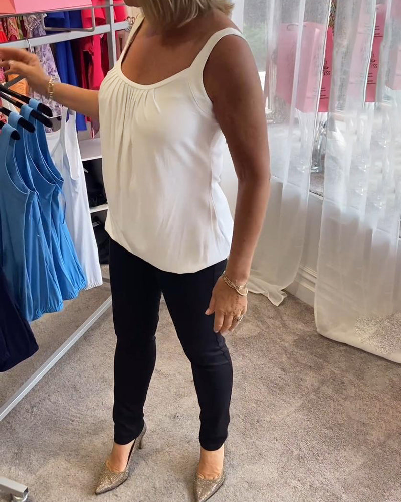 Lies | Pleated genuine relaxed sleeveless top