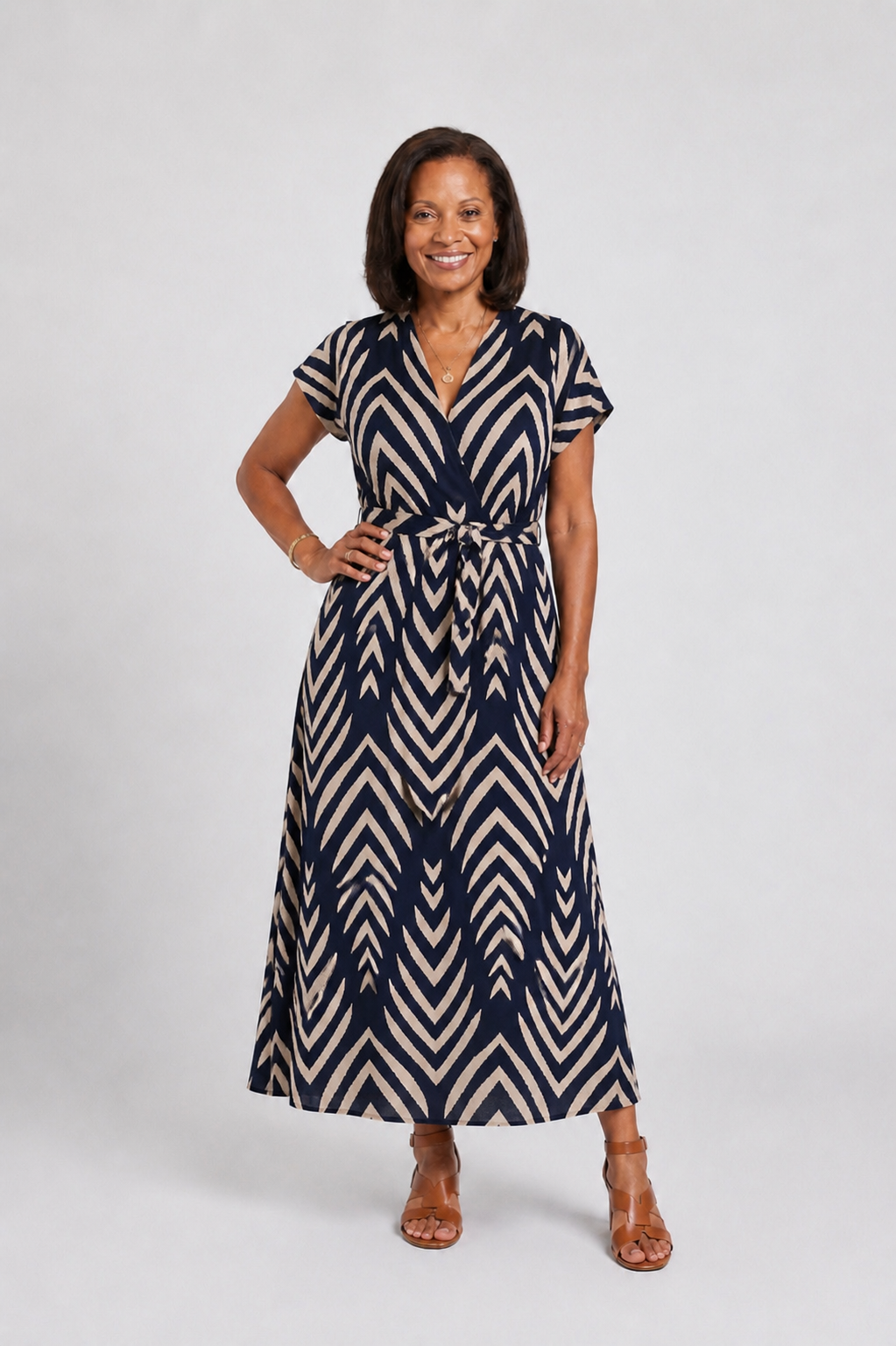 Ora | Patterned Airy Fit Midi Dress