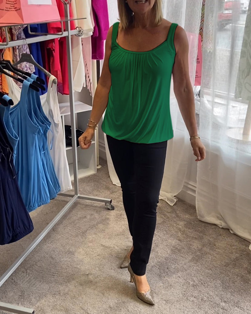 Lies | Pleated genuine relaxed sleeveless top