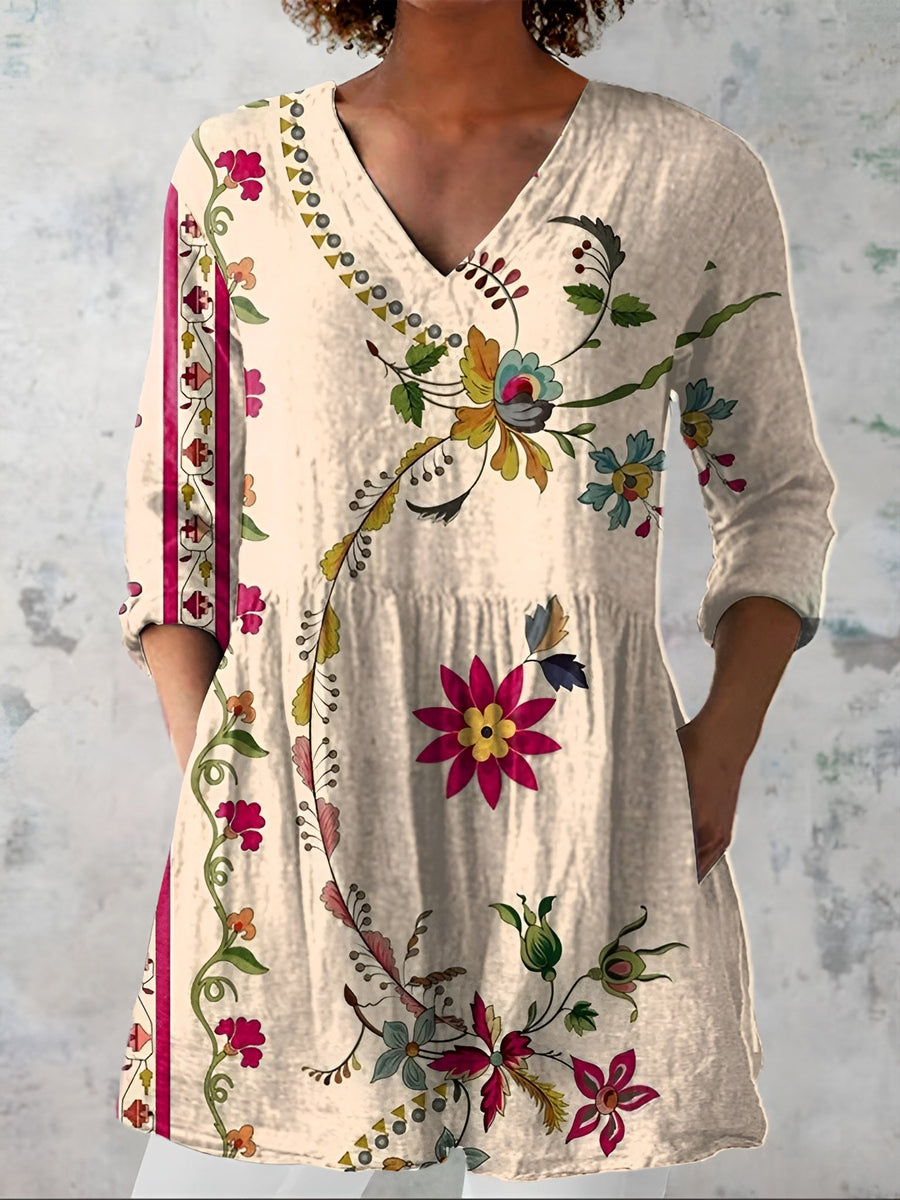 Lola | Long Blouse with V-Neck