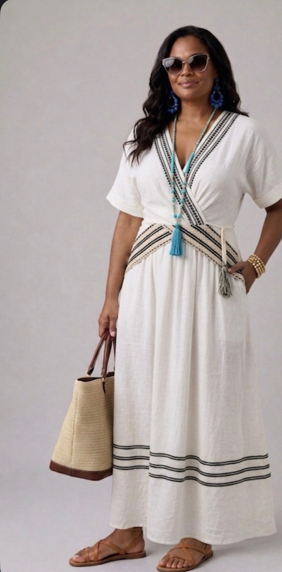 Seren | Short Sleeve V-Neck Midi Dress