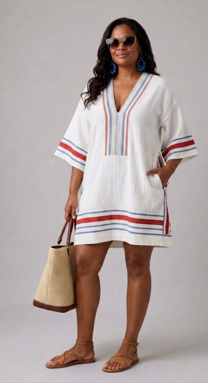 Lysandra | V-Neck Half Sleeve Knee-Length Dress