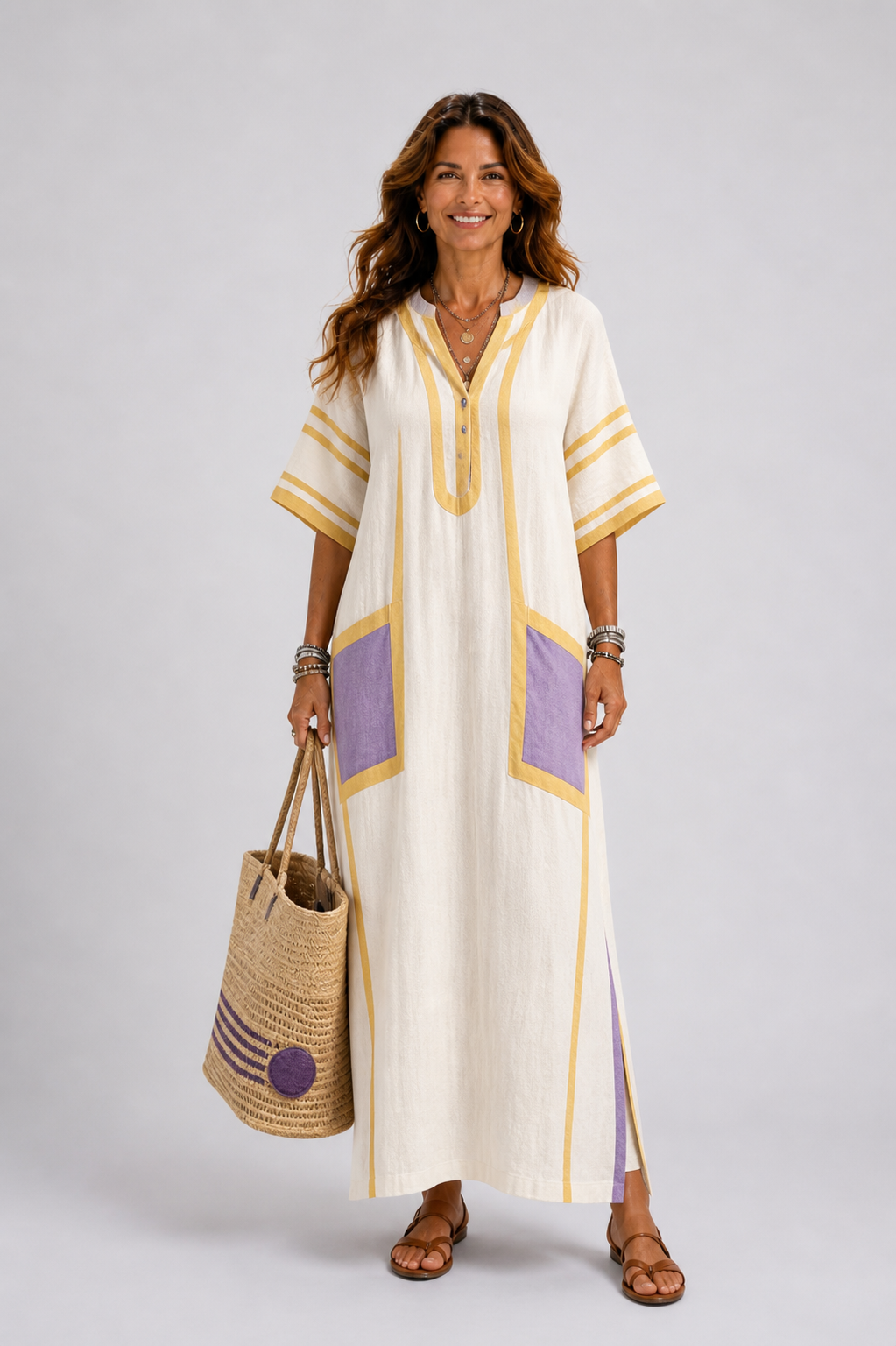 Zafira | Short Sleeve V-Neck Maxi Dress