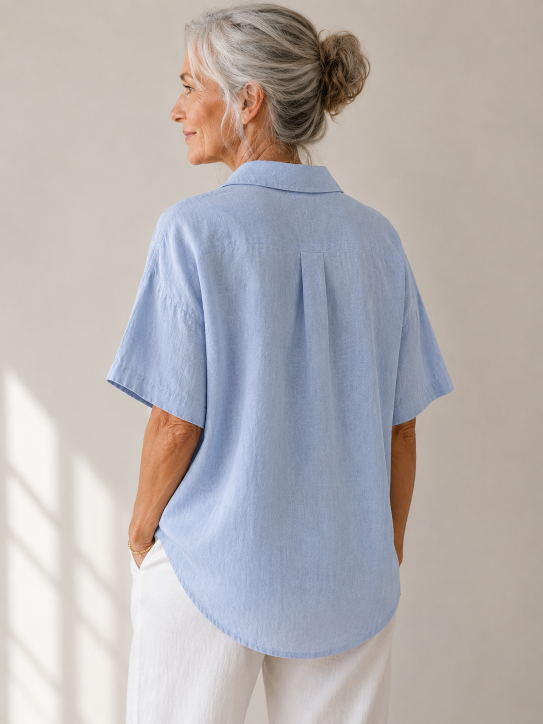 Sonja – Collared Blouse with Button Detail