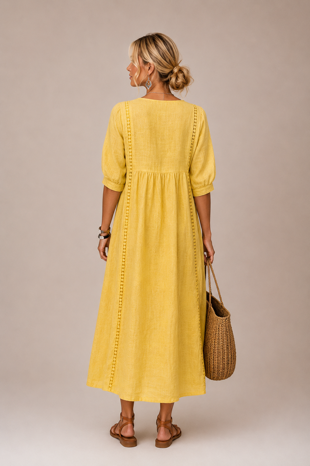 Madelon Lace Linen Dress