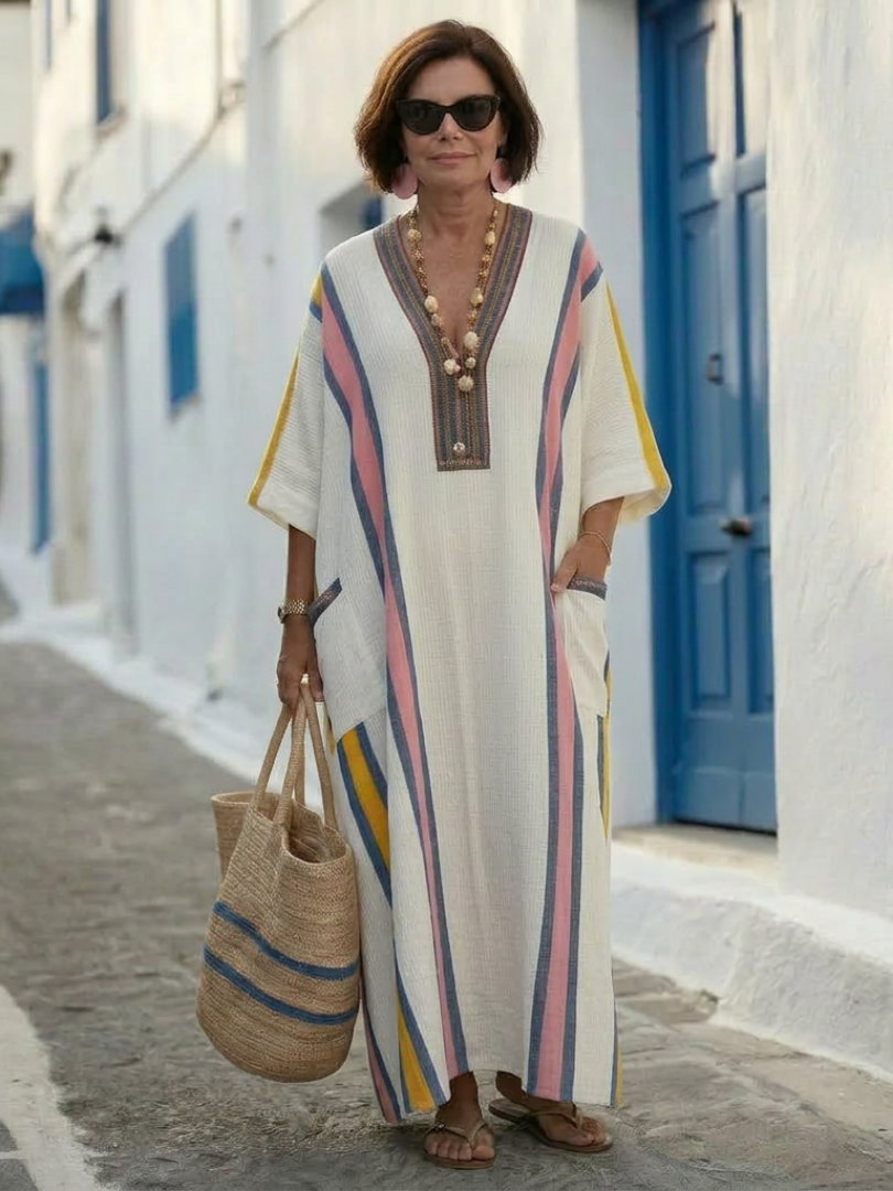 Noemi | V-Neck Short Sleeve Maxi Dress