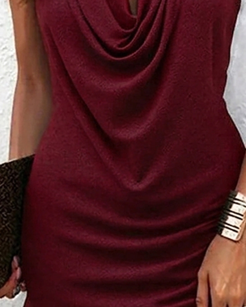 Kiki | Sleeveless dress with draped collar