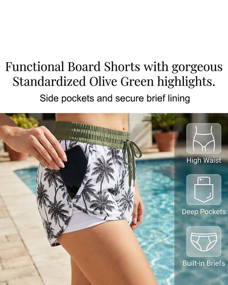 Noosa | Cover-Up & Bikini Crisscross Sleeveless Top + Drawstring Printed Bottoms