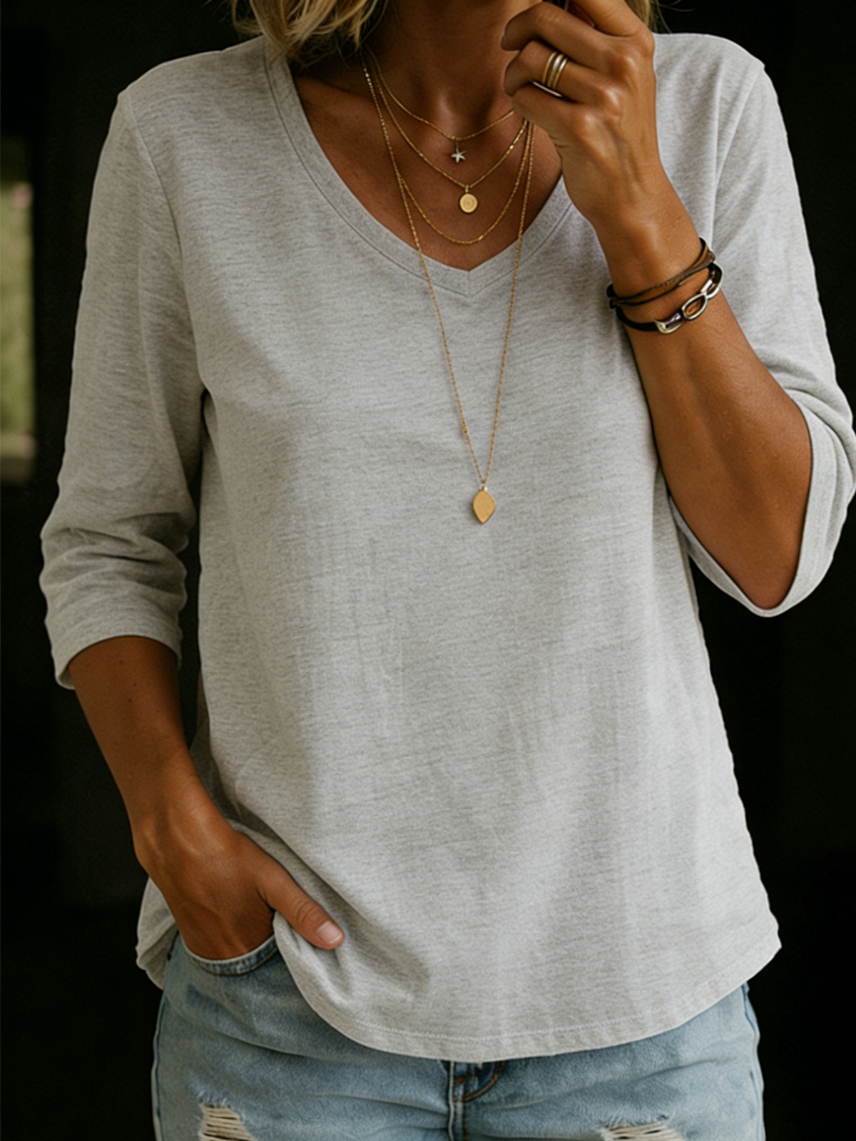 Cleo | Relaxed Everyday 3/4 Sleeve Top