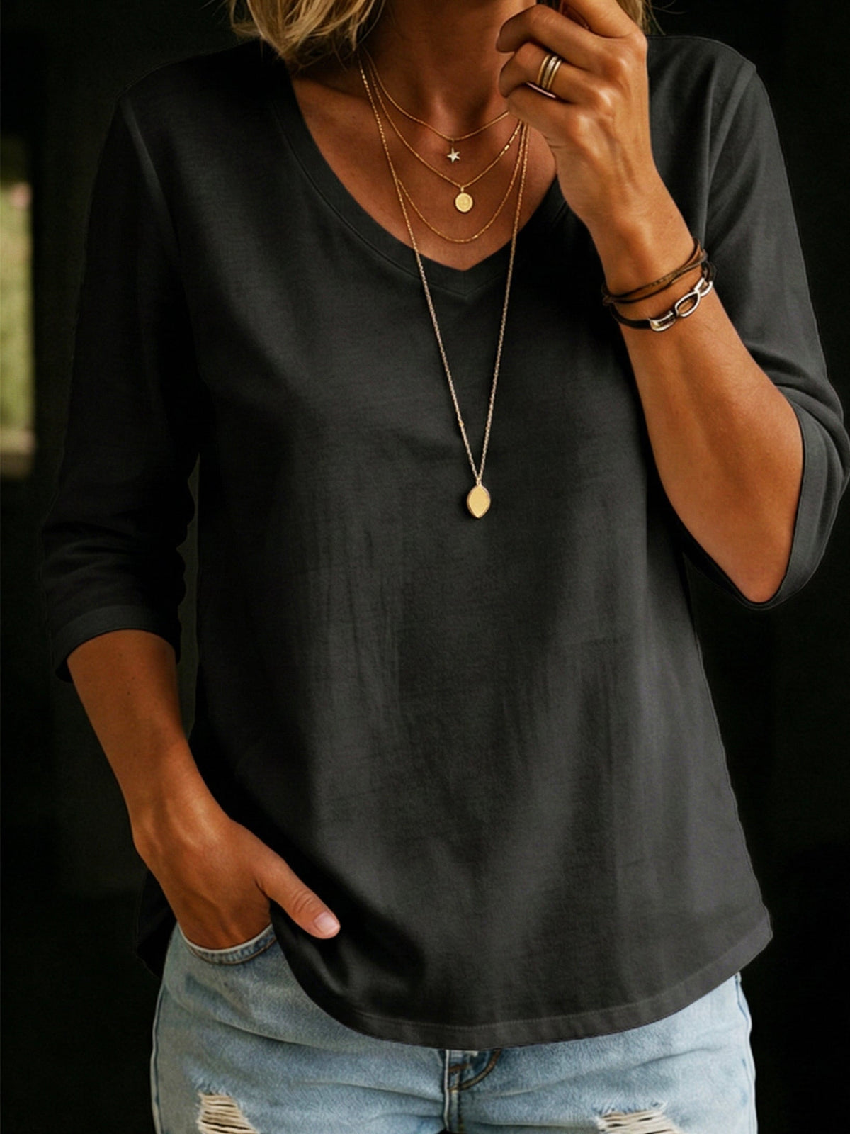Cleo | Relaxed Everyday 3/4 Sleeve Top