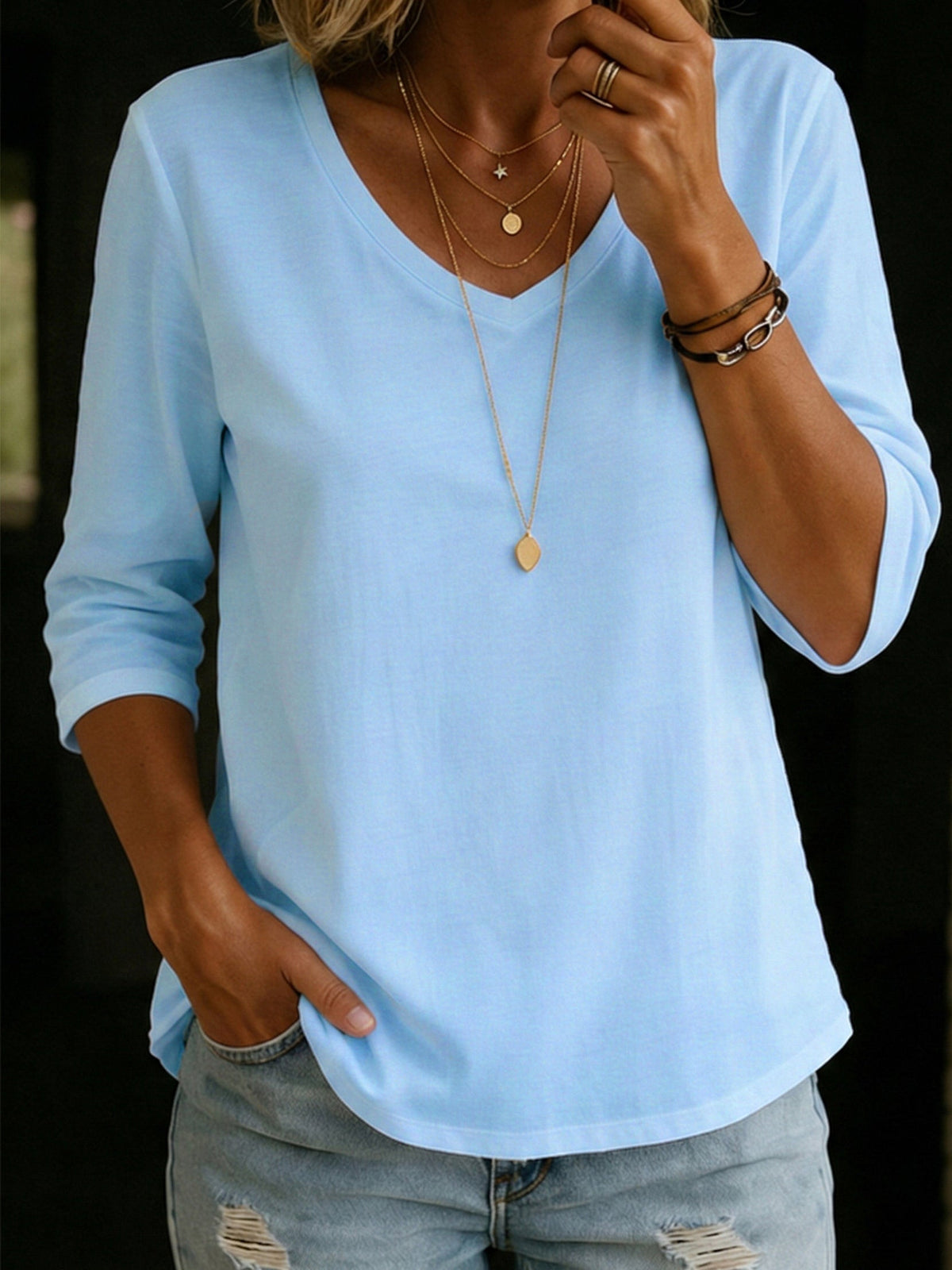 Cleo | Relaxed Everyday 3/4 Sleeve Top