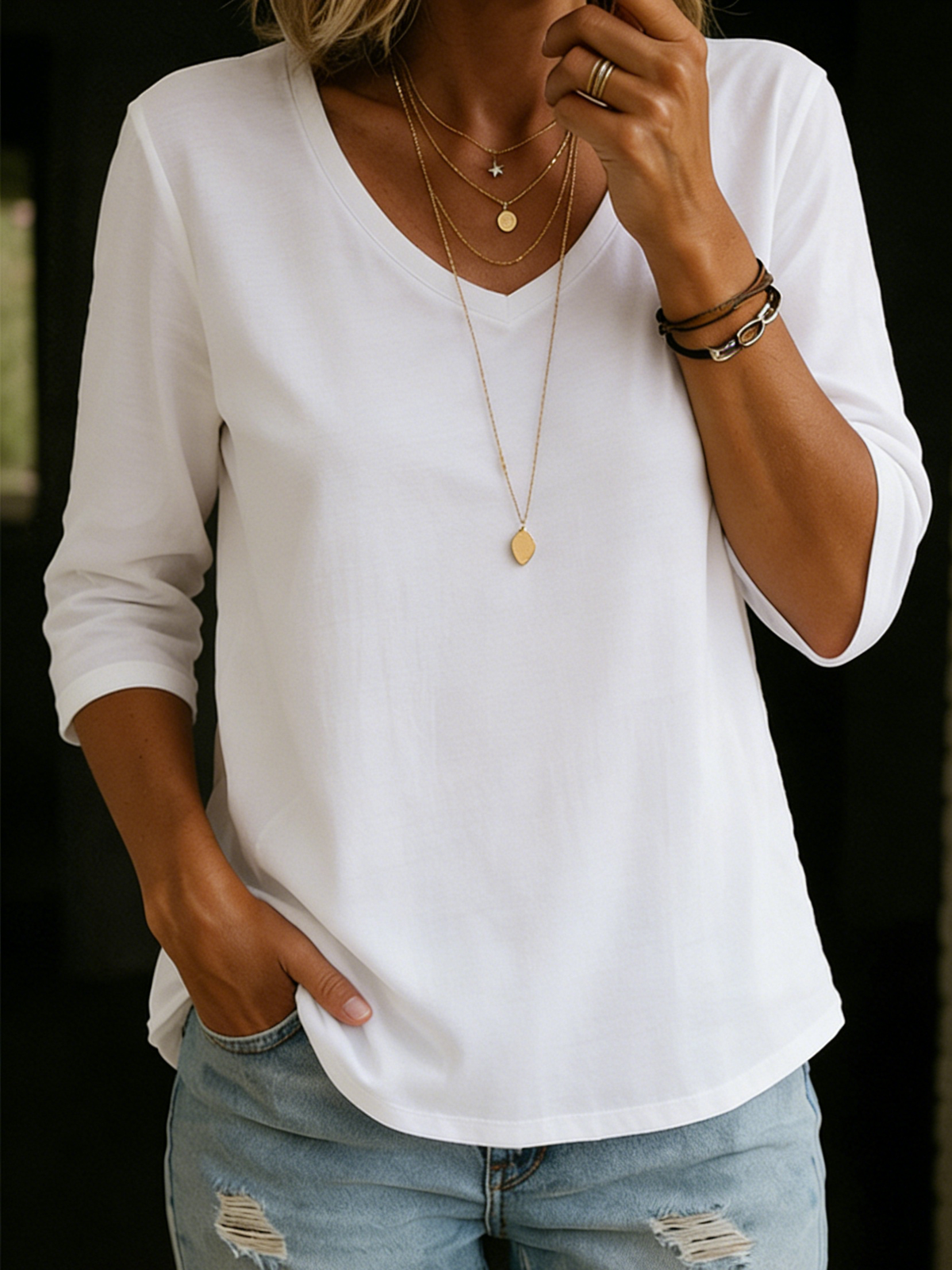Cleo | Relaxed Everyday 3/4 Sleeve Top